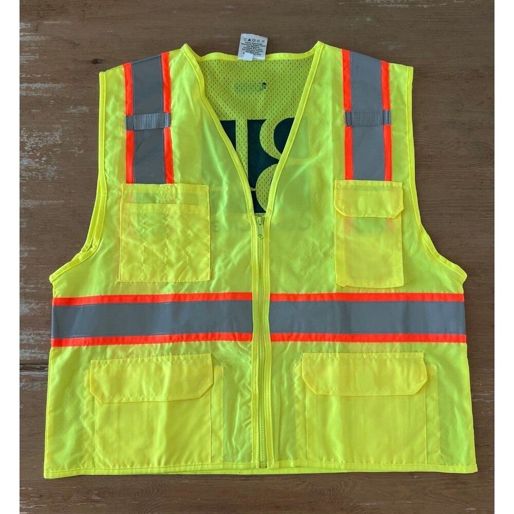 L or XL Kishigo Reflective Solid Front w/Mesh Back Control Safety Vests #1163